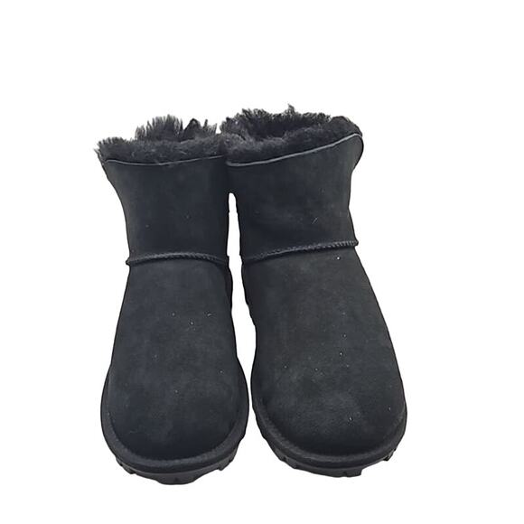 NWOT Kirkland Signature Women’s Black Suede Shearling Lined Winter Boots Size 6W - Picture 3 of 6